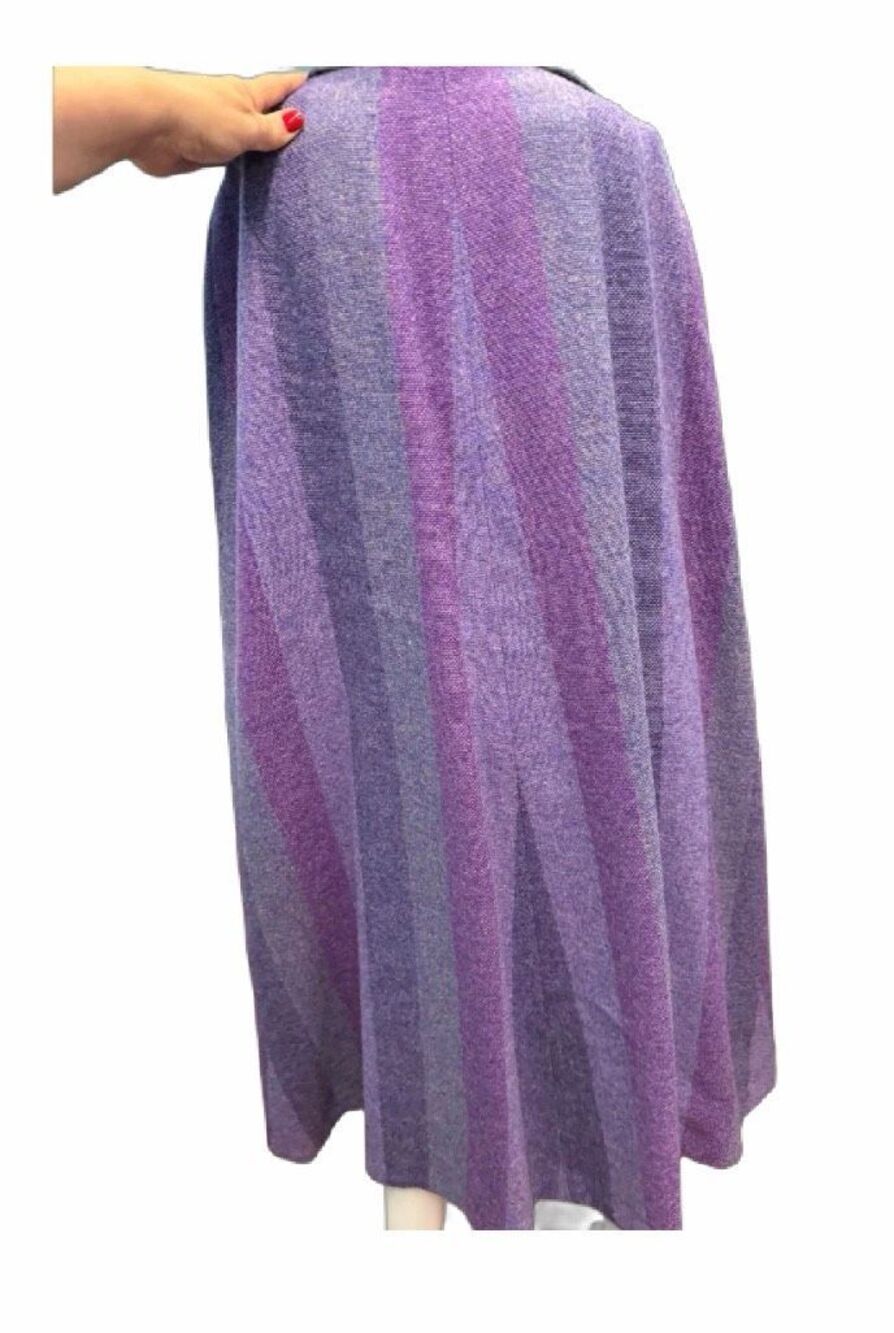 Avoca Collection Ireland Wool Purple Striped Cape Women’s size Small - Picture 3 of 5
